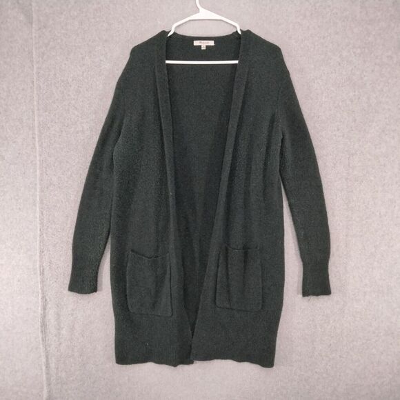 Madewell Cardigan Sweater Womens XS Pockets Merino Wool Alpaca Green Open Front - Picture 1 of 11